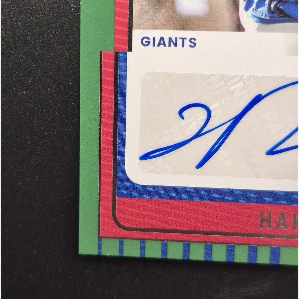 2025 Panini Donruss Hakeem Nicks #SS-32 Signature Series Green /25 (AU) Giants